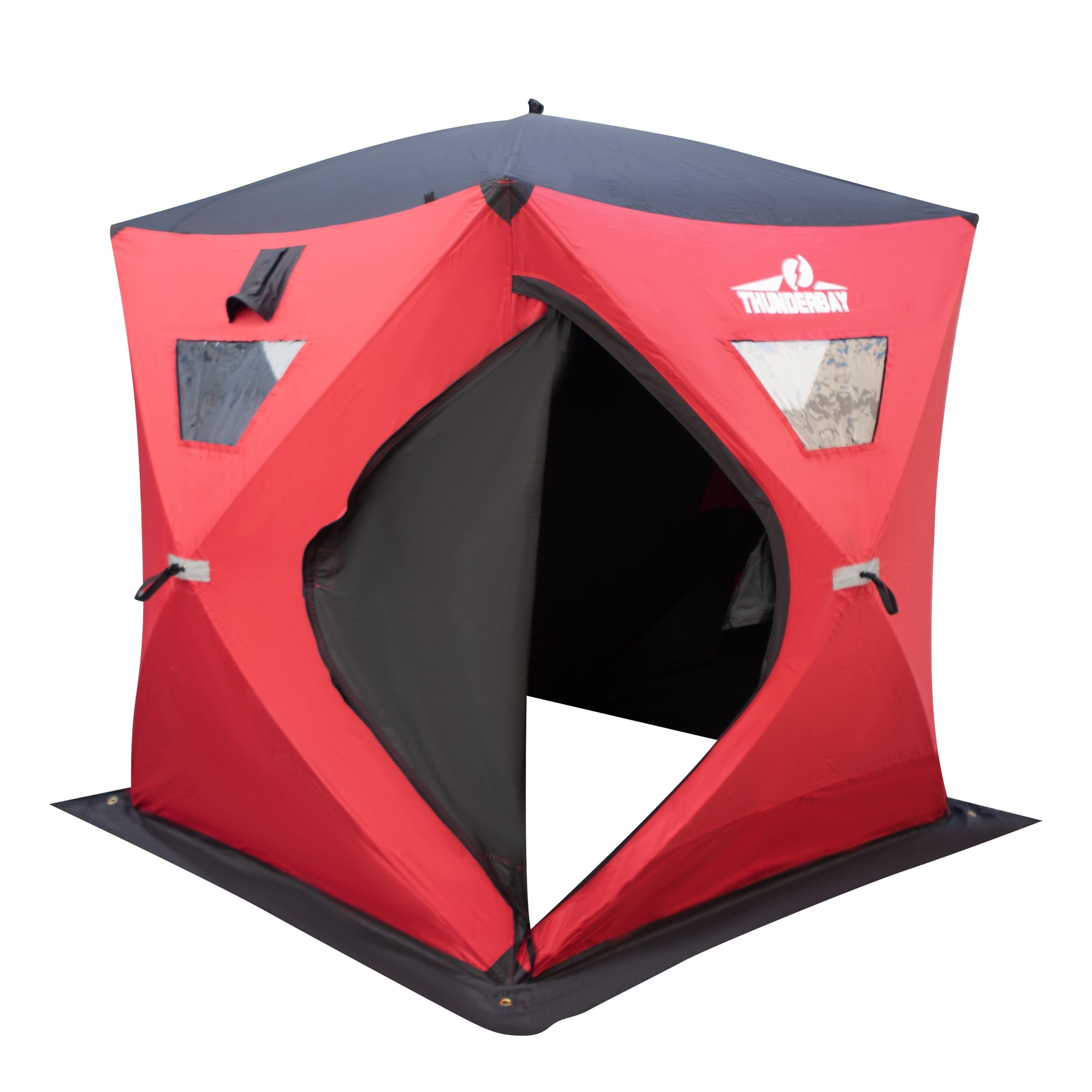 THUNDERBAY Ice Cube 3-4 Man Portable Ice Shelter, 34 Square Feet of Fishable Area, Portable 3-4 Person Ice Shanty