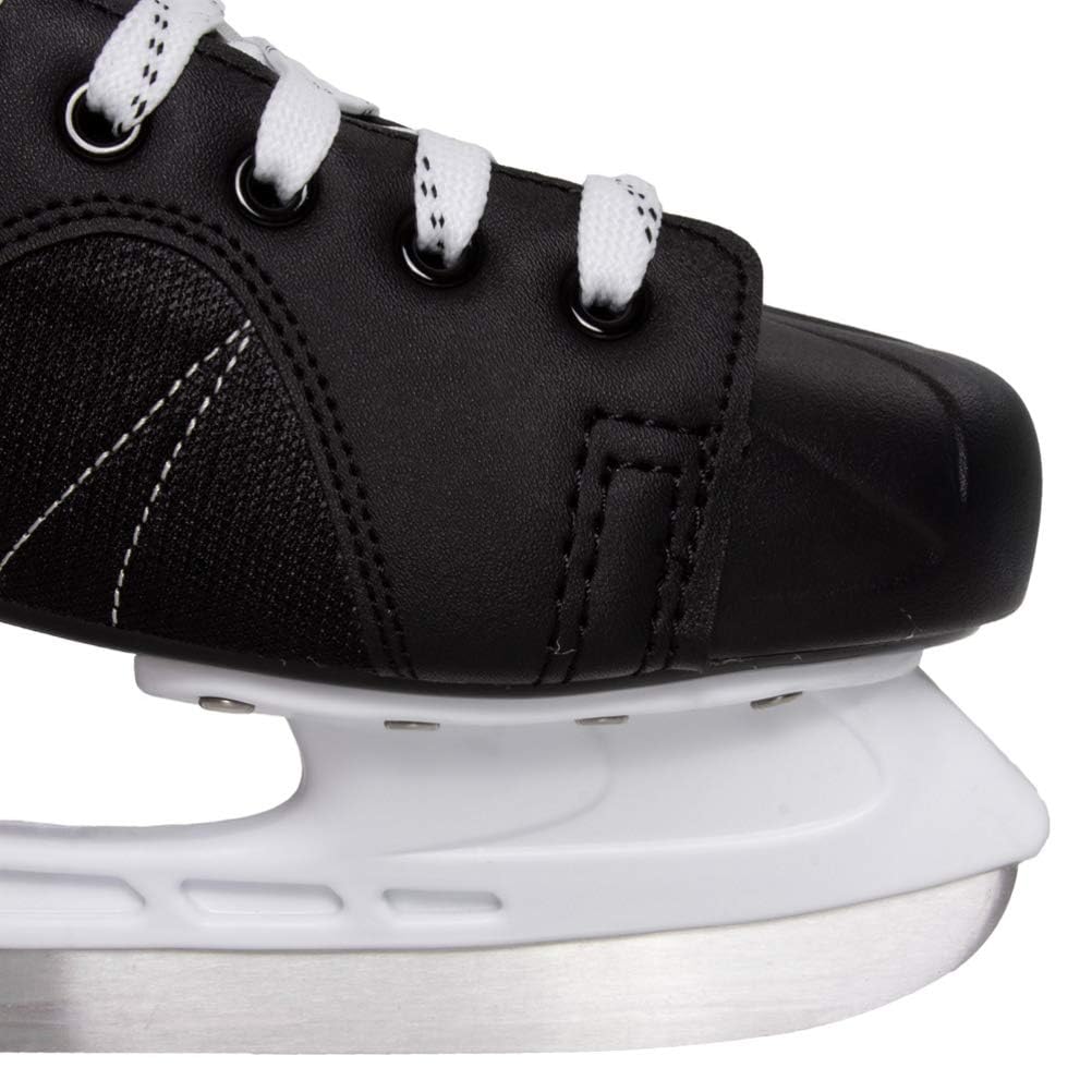 5th Element Stealth Ice Hockey Skates - Perfect for Recreational Ice Skating and Hockey - True-to-Size Fit and Moisture Resistant Liner Ice Skates for Men (Black/White, 7.0)