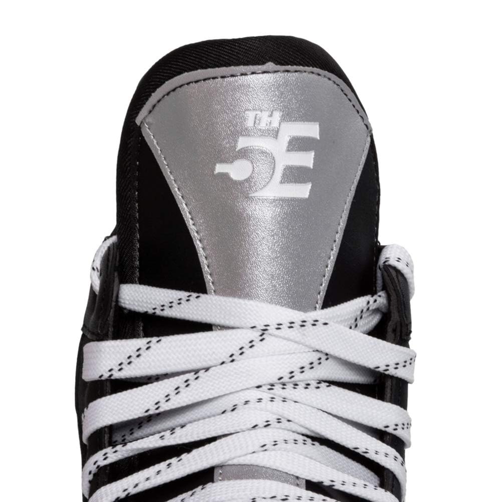 5th Element Stealth Ice Hockey Skates - Perfect for Recreational Ice Skating and Hockey - True-to-Size Fit and Moisture Resistant Liner Ice Skates for Men (Black/White, 7.0)