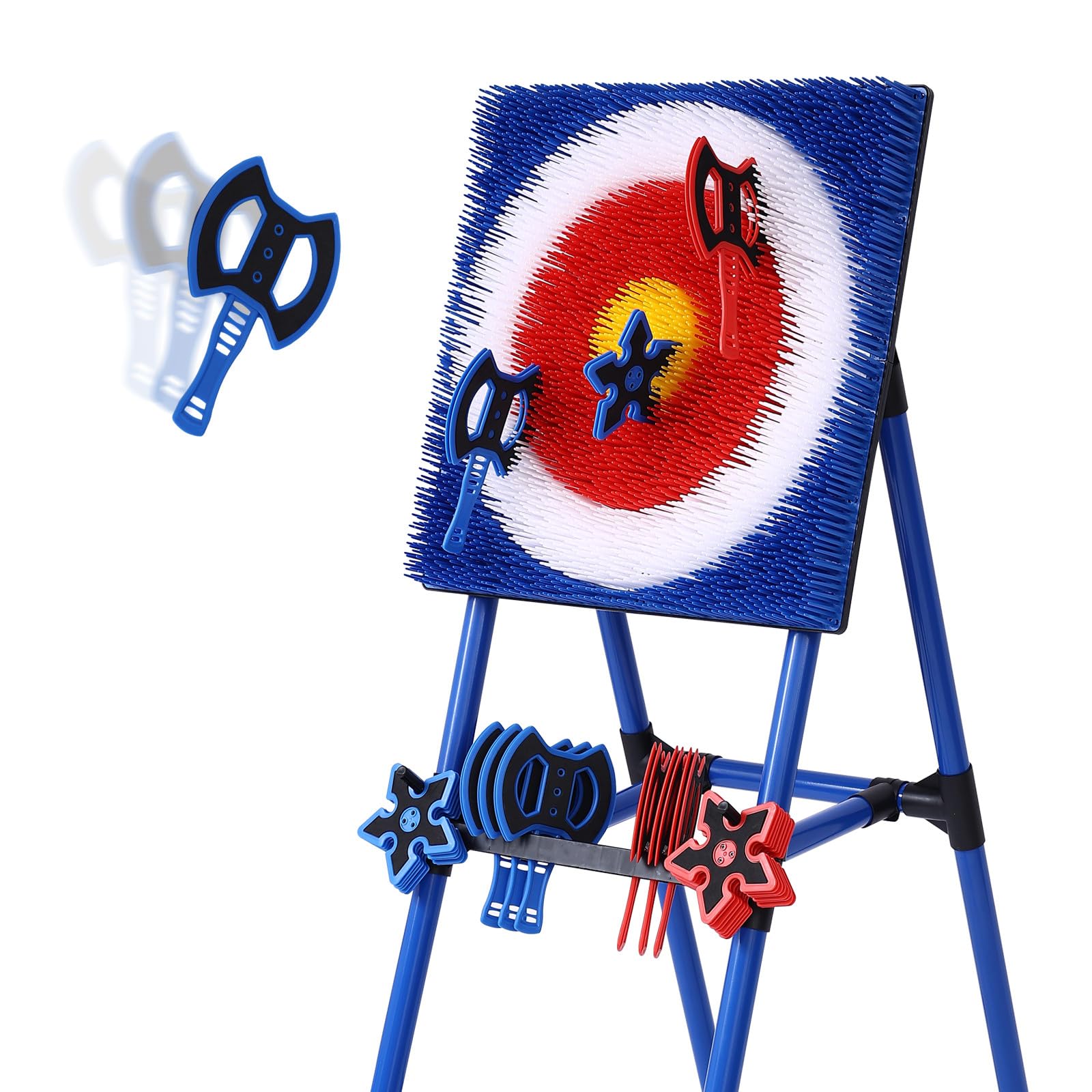 Stiatu Axe Throwing Bristle Target with 8 Throwing Axes Set,Axe Throwing Game for Backyard, Indoor &Outdoor,Yard Games,Carnival Games
