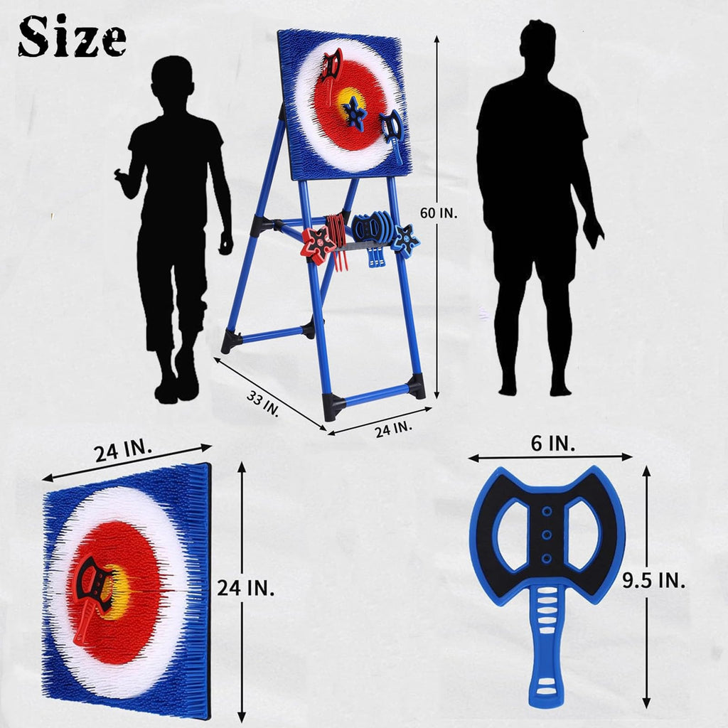 Stiatu Axe Throwing Bristle Target with 8 Throwing Axes Set,Axe Throwing Game for Backyard, Indoor &Outdoor,Yard Games,Carnival Games