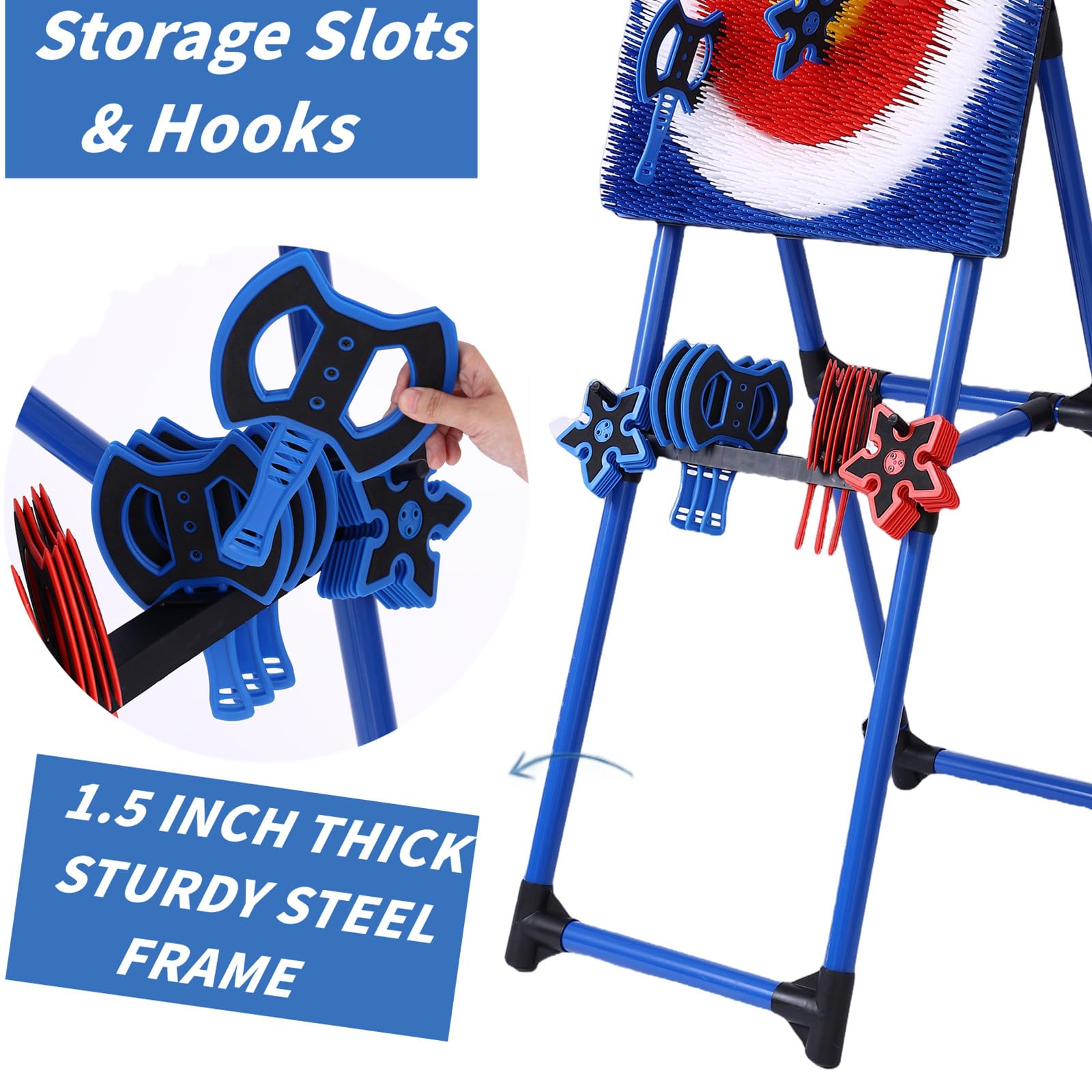 Stiatu Axe Throwing Bristle Target with 8 Throwing Axes Set,Axe Throwing Game for Backyard, Indoor &Outdoor,Yard Games,Carnival Games