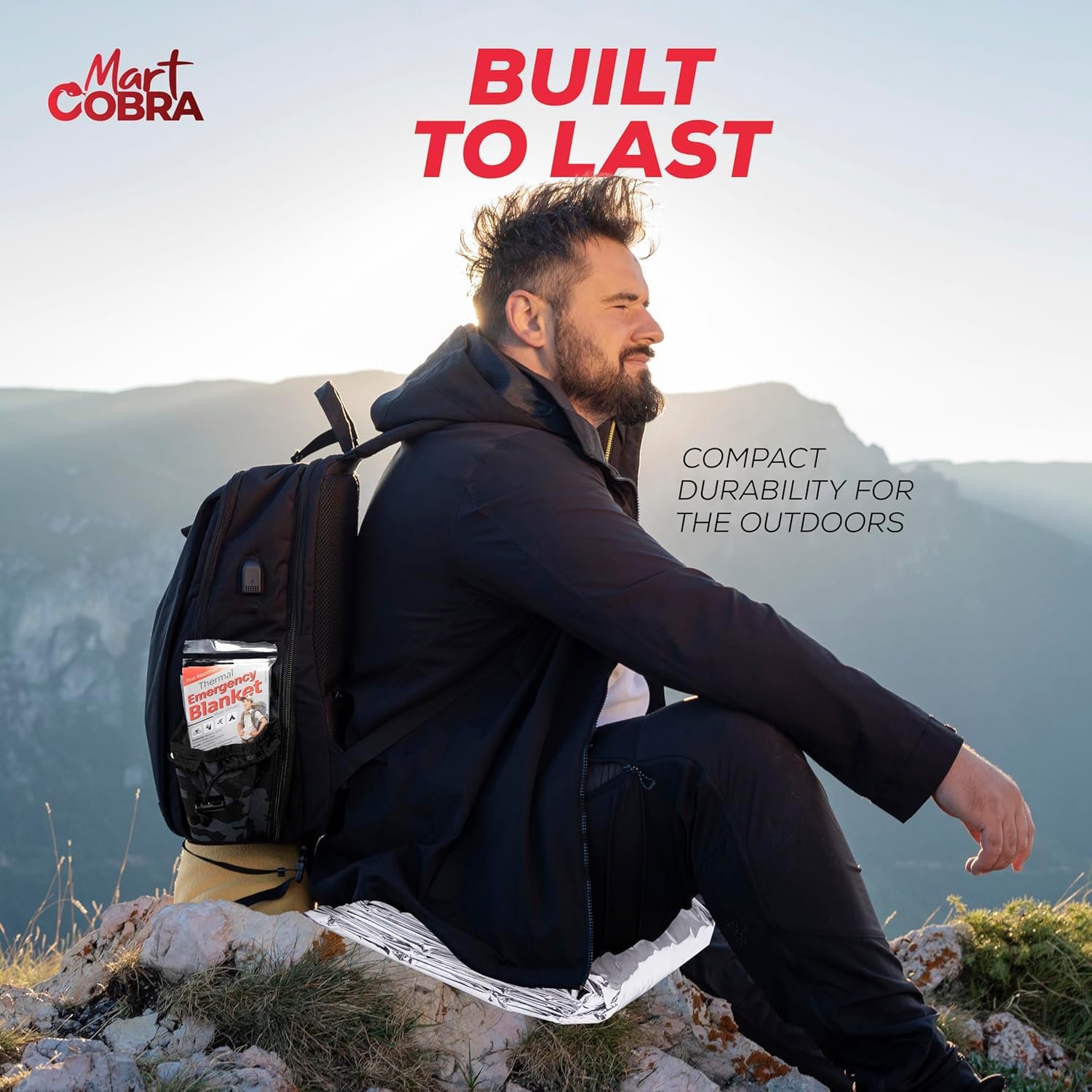 Emergency Blanket 4-Pack Space Mylar Blankets Survival Gear and Supplies Reusable Thermal Camping Hunting Essentials First Aid Car Backpacking Marathon Kit Prepper Go Rave Bug Out Bag Foil Cold Winter