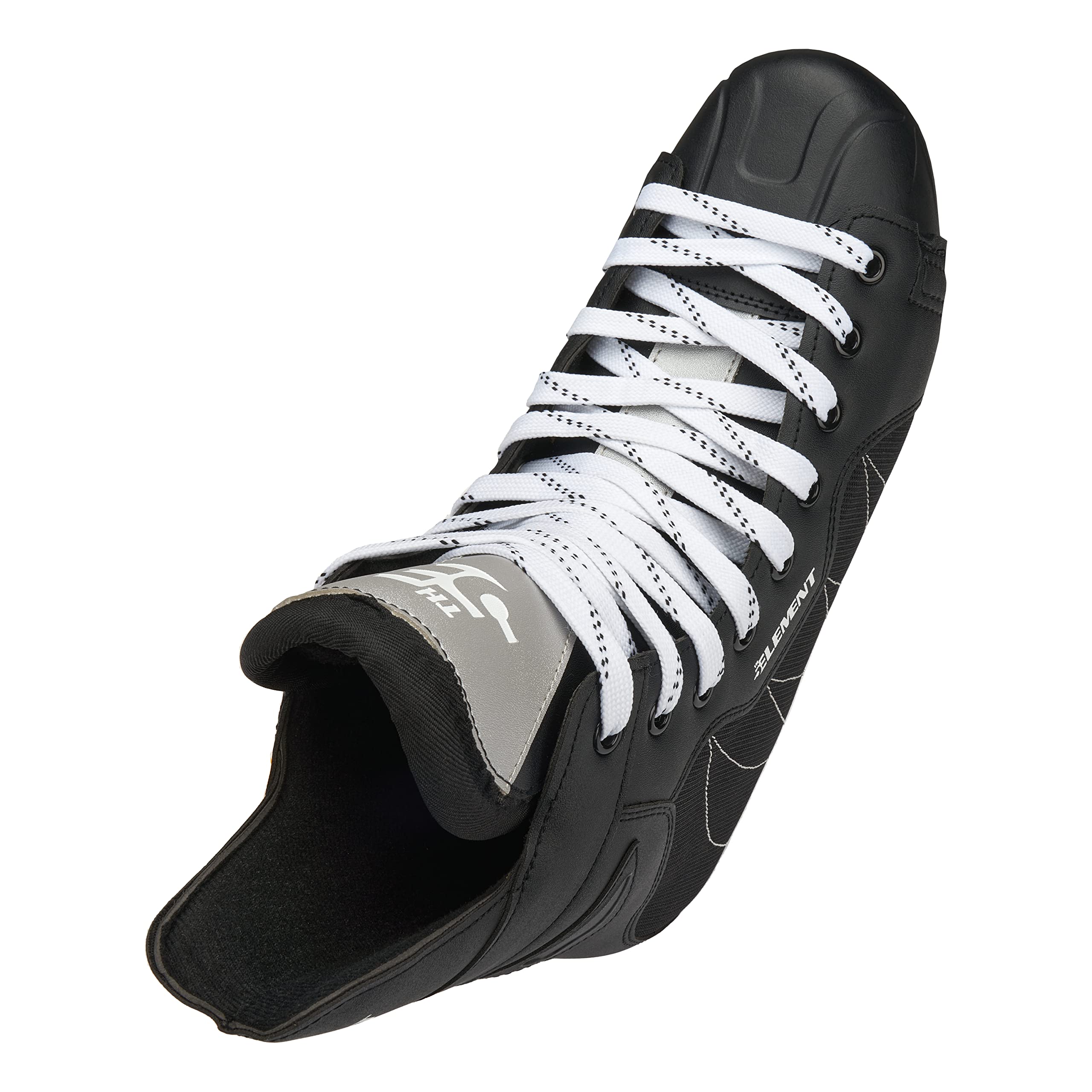 5th Element Stealth Ice Hockey Skates - Perfect for Recreational Ice Skating and Hockey - True-to-Size Fit and Moisture Resistant Liner Ice Skates for Men (Black/White, 7.0)