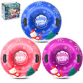 Menmek Snow Tube, 36‘’ 3Packs/4Packs Snowman Snow Tubes for Kids & Adults, Durable Cold-Resistant Inflatable Snow Sled, Sledding Heavy-Duty Hard Bottom & Handles, Perfect Family Snow Toys Xmas Gifts
