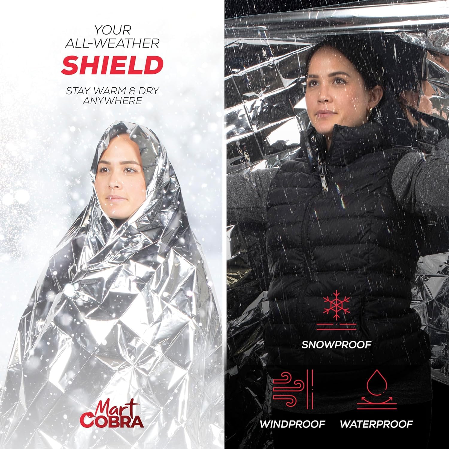 Emergency Blanket 4-Pack Space Mylar Blankets Survival Gear and Supplies Reusable Thermal Camping Hunting Essentials First Aid Car Backpacking Marathon Kit Prepper Go Rave Bug Out Bag Foil Cold Winter