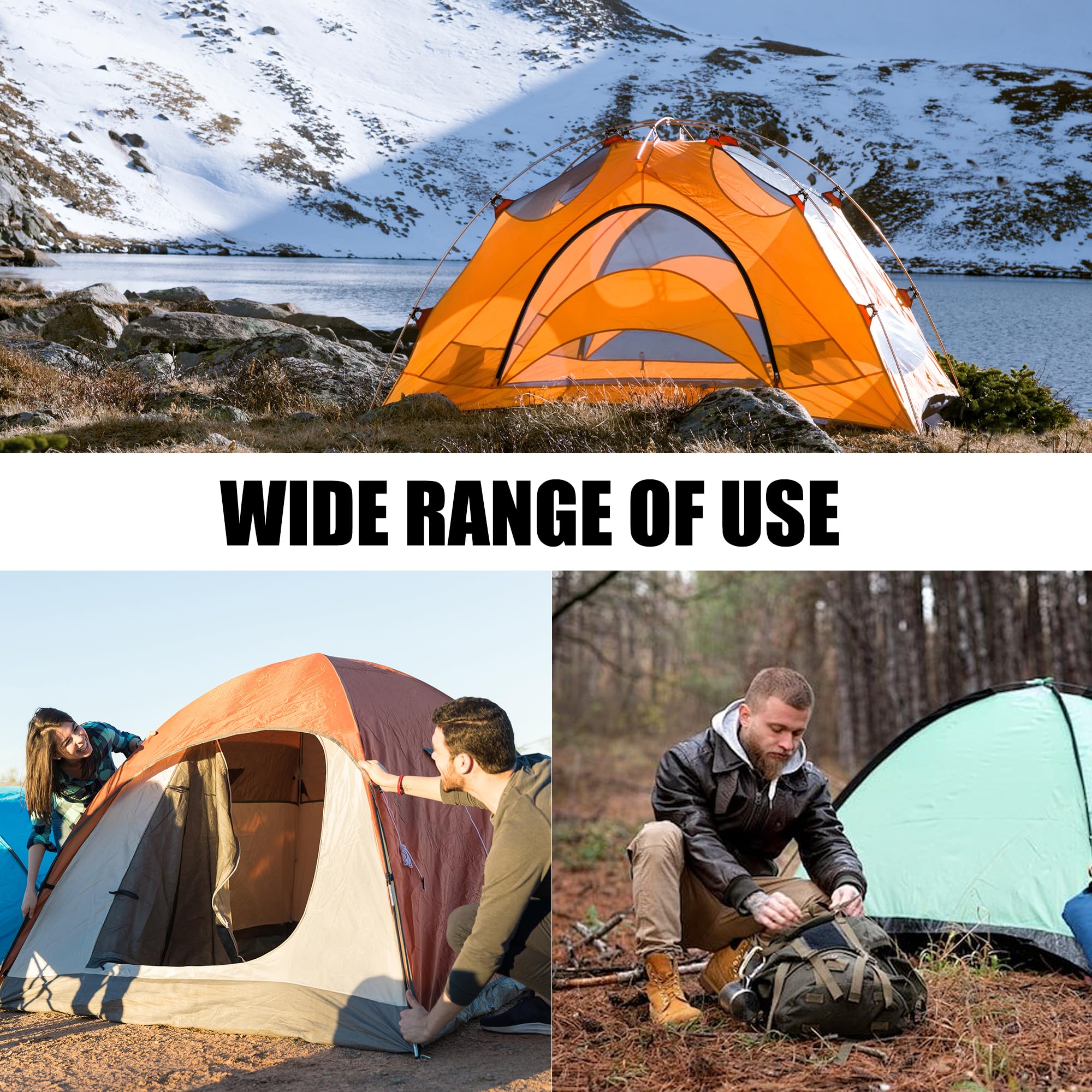 14 Pcs Ice Anchor Tool Kit, Universal Ice Fishing Anchor Tool with Ice Anchor Drill Adapter, 6Pcs Ice Fishing Tent Stakes,6Pcs Rope Hanger, 1/4" Adapter Head for Setting Up Ice Fishing Shelter Tent